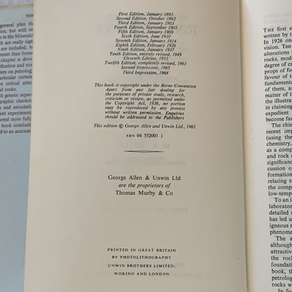 Petrology of the Igneous Rocks HC Book with Dust Jacket 1961 - Picture 11 of 14
